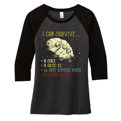 Vintage Science Tardigrade Gifts Microbiology Water Bear Women's Tri-Blend 3/4-Sleeve Raglan Shirt