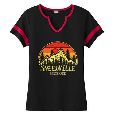 Vintage Sneedville Tennessee TN Mountains Hiking Souvenir Ladies Halftime Notch Neck Tee