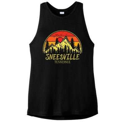 Vintage Sneedville Tennessee TN Mountains Hiking Souvenir Ladies PosiCharge Tri-Blend Wicking Tank