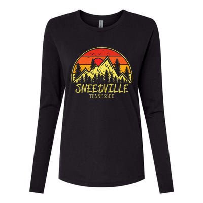 Vintage Sneedville Tennessee TN Mountains Hiking Souvenir Womens Cotton Relaxed Long Sleeve T-Shirt