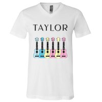 Vintage Style Taylor Guitar V-Neck T-Shirt