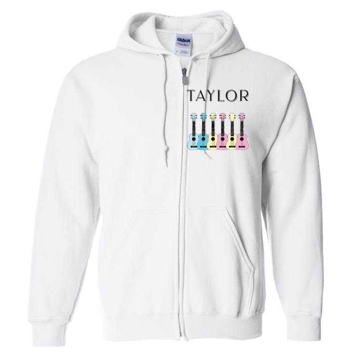 Vintage Style Taylor Guitar Full Zip Hoodie