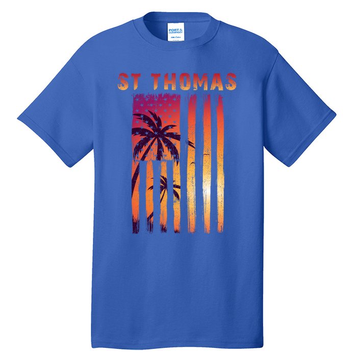 Vintage St Thomas Us Virgin Islands Patriotic Flag Meaningful Gift Tall T-Shirt