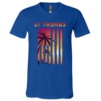 Vintage St Thomas Us Virgin Islands Patriotic Flag Meaningful Gift V-Neck T-Shirt