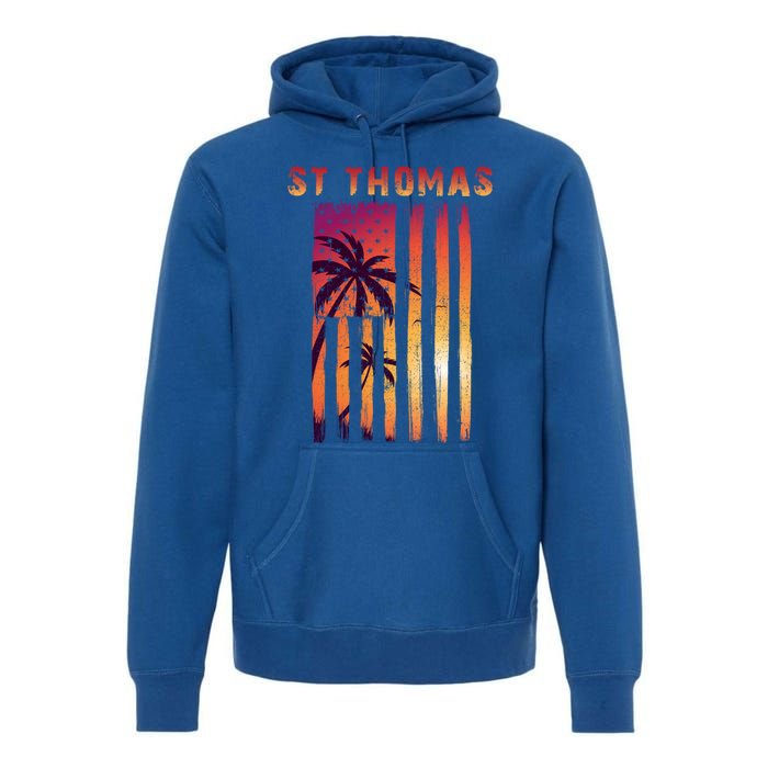 Vintage St Thomas Us Virgin Islands Patriotic Flag Meaningful Gift Premium Hoodie