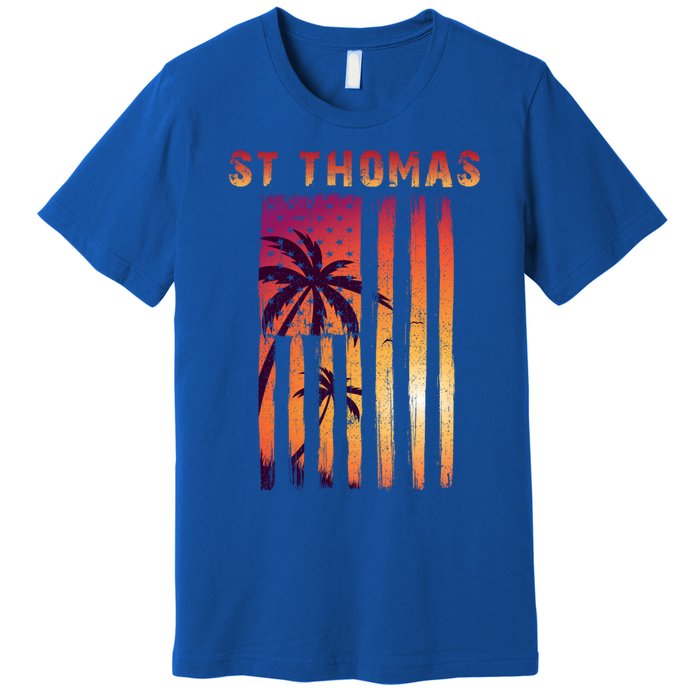 Vintage St Thomas Us Virgin Islands Patriotic Flag Meaningful Gift Premium T-Shirt