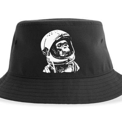 Vintage Space Travel Astronaut Monkey Sustainable Bucket Hat