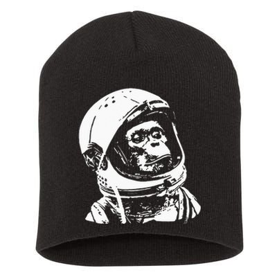 Vintage Space Travel Astronaut Monkey Short Acrylic Beanie