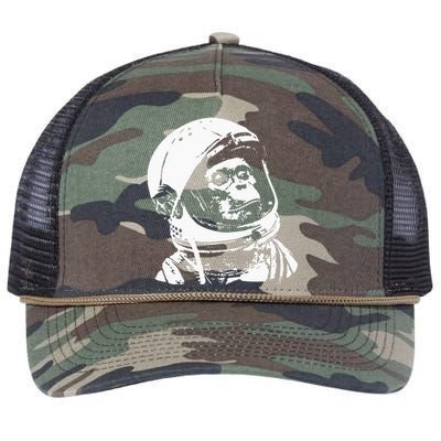 Vintage Space Travel Astronaut Monkey Retro Rope Trucker Hat Cap