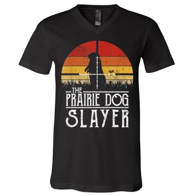 Vintage Sunset The Prairie Dog Slayer V-Neck T-Shirt