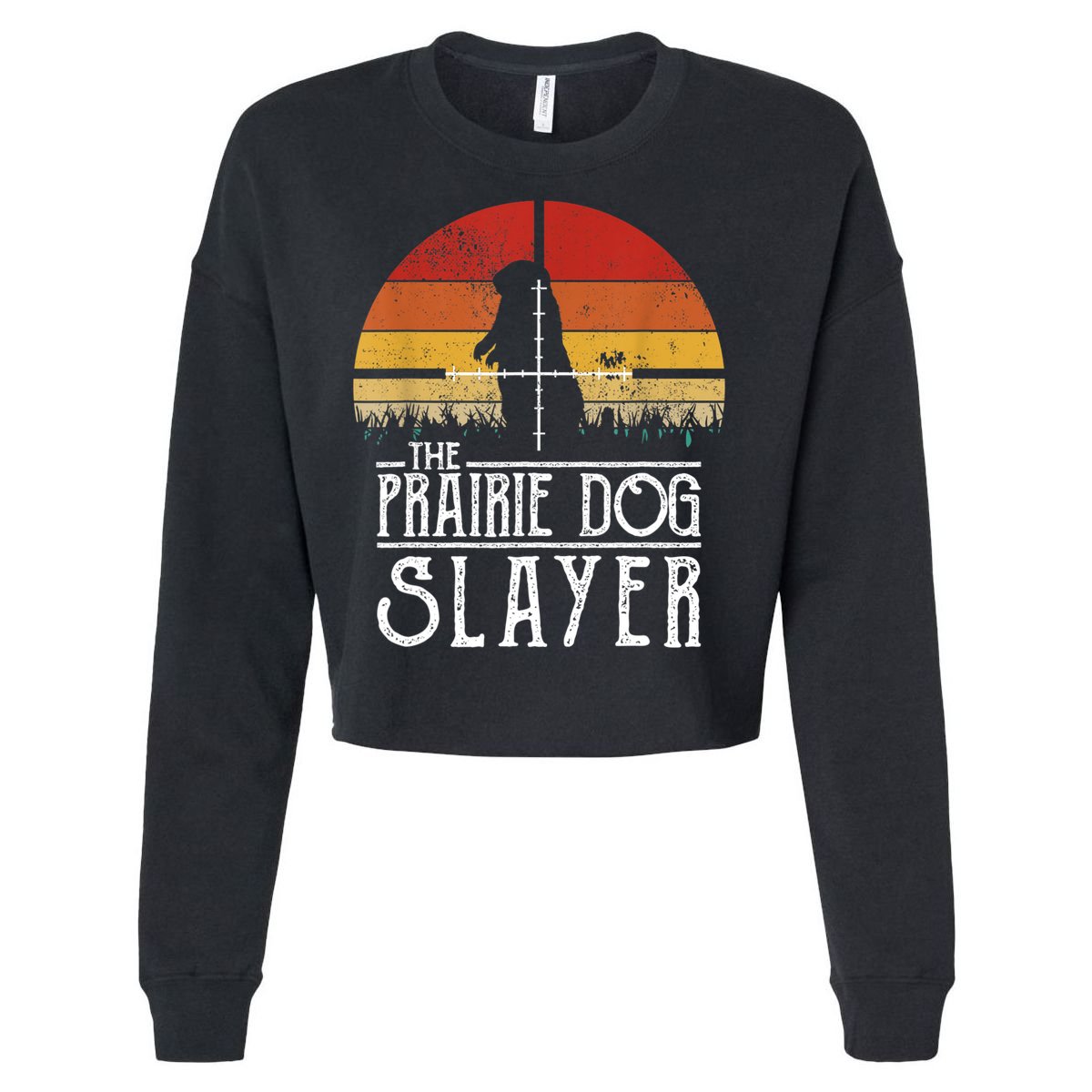 Vintage Sunset The Prairie Dog Slayer Cropped Pullover Crew