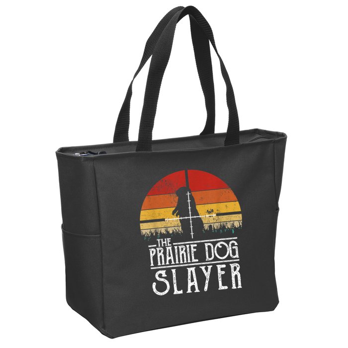 Vintage Sunset The Prairie Dog Slayer Zip Tote Bag