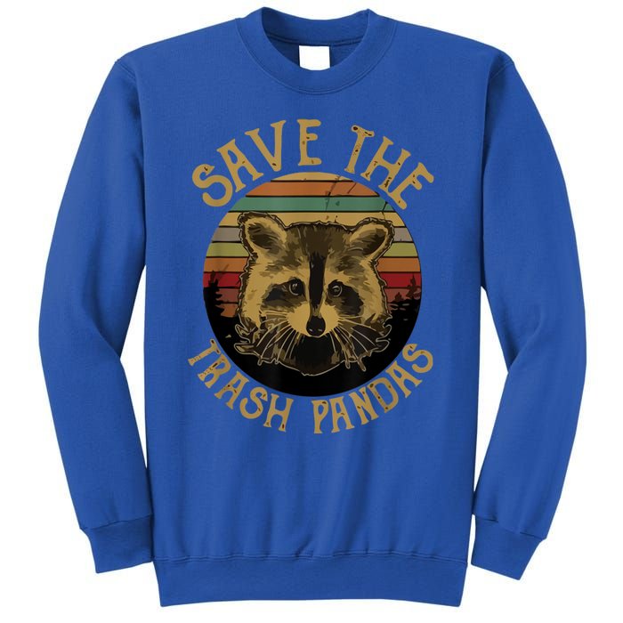 Vintage Save The Trash Pandas Funny Raccoon Animal Gift Sweatshirt