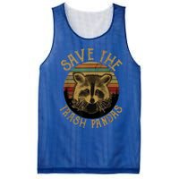 Vintage Save The Trash Pandas Funny Raccoon Animal Gift Mesh Reversible Basketball Jersey Tank