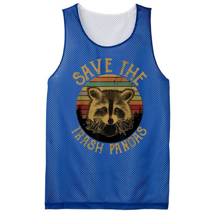 Vintage Save The Trash Pandas Funny Raccoon Animal Gift Mesh Reversible Basketball Jersey Tank