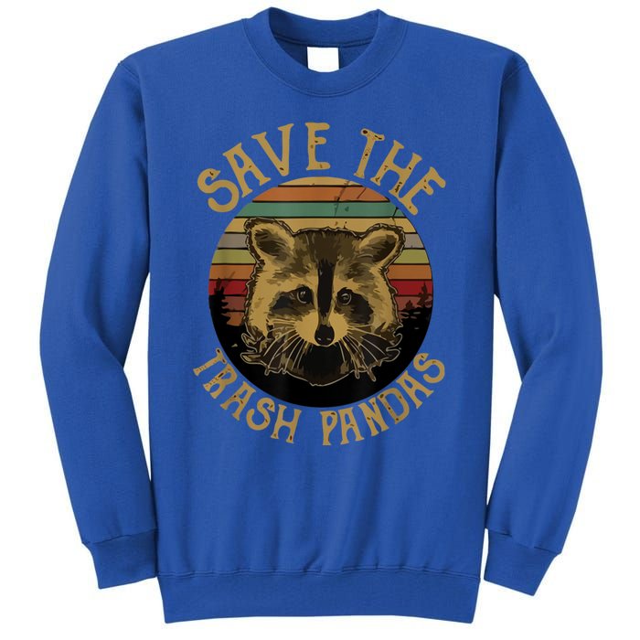 Vintage Save The Trash Pandas Funny Raccoon Animal Gift Tall Sweatshirt