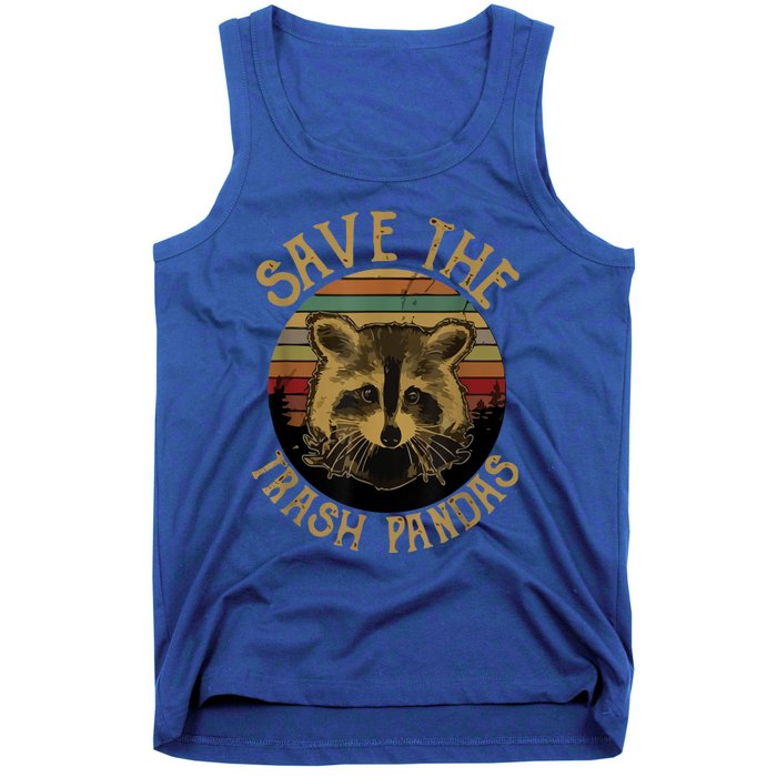 Vintage Save The Trash Pandas Funny Raccoon Animal Gift Tank Top