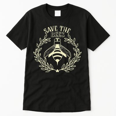 Vintage Save The Bees Honey Beekeeper Environmentalist Tall T-Shirt