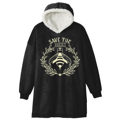 Vintage Save The Bees Honey Beekeeper Environmentalist Hooded Wearable Blanket