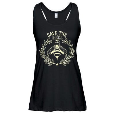 Vintage Save The Bees Honey Beekeeper Environmentalist Ladies Essential Flowy Tank