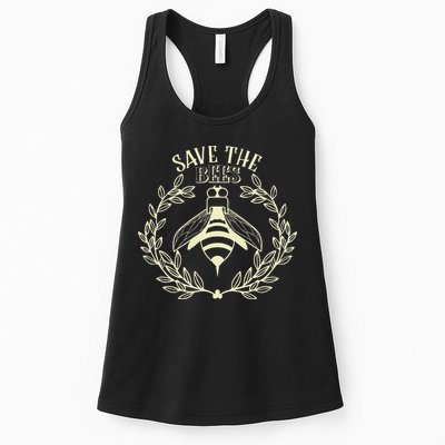 Vintage Save The Bees Honey Beekeeper Environmentalist Womens Tank Top