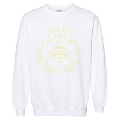 Vintage Save The Bees Honey Beekeeper Environmentalist Garment-Dyed Sweatshirt