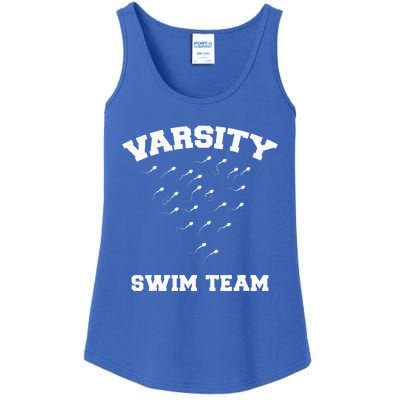 Varsity Swim Team Swimming Sperm  Ladies Essential Tank