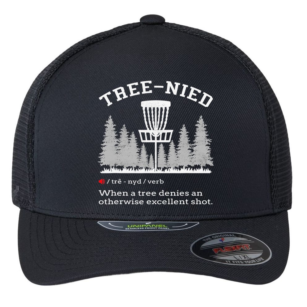Vintage Stupid Tree Disc Golf Funny Gift Frisbee Flexfit Unipanel Trucker Cap