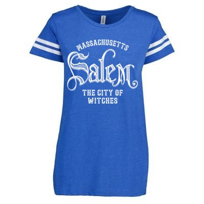 Vintage Salem The City Of Witches Massachusetts Vintage Gift Enza Ladies Jersey Football T-Shirt