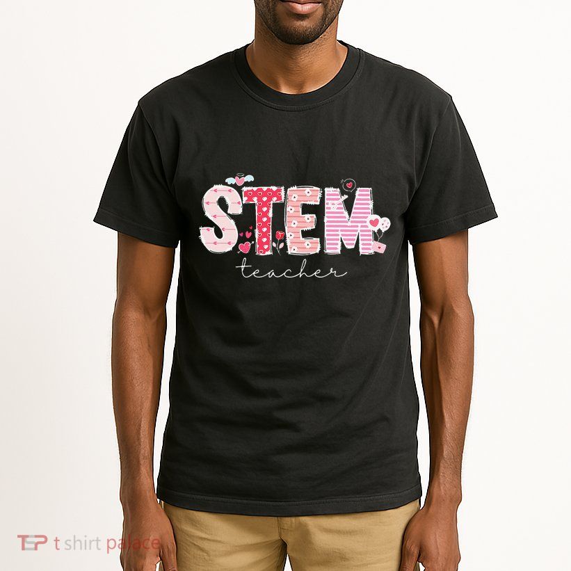 Valentines Stem Teacher Cute Heart Science Technology Math Tall T-Shirt