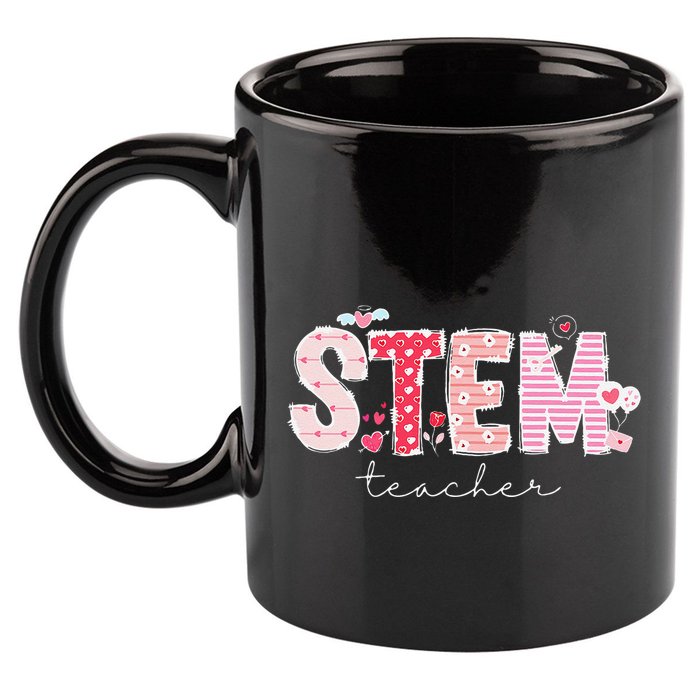 Valentines Stem Teacher Cute Heart Science Technology Math 11oz C Handle Ceramic Mug