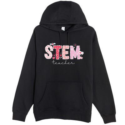 Valentines Stem Teacher Cute Heart Science Technology Math Premium Pullover Hoodie