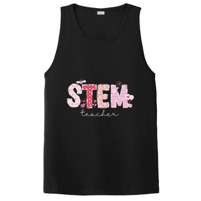 Valentines Stem Teacher Cute Heart Science Technology Math PosiCharge Competitor Tank