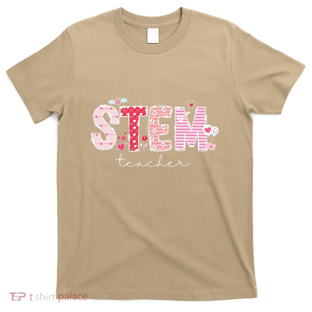 Valentines Stem Teacher Cute Heart Science Technology Math T-Shirt