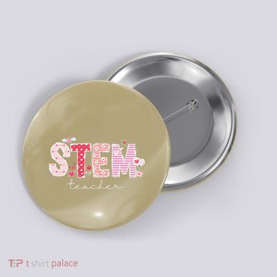 Valentines Stem Teacher Cute Heart Science Technology Math Button