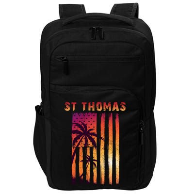 Vintage St Thomas Us Virgin Islands Patriotic Flag Gift Impact Tech Backpack