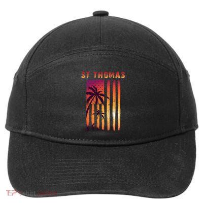 Vintage St Thomas Us Virgin Islands Patriotic Flag Gift 7-Panel Snapback Hat