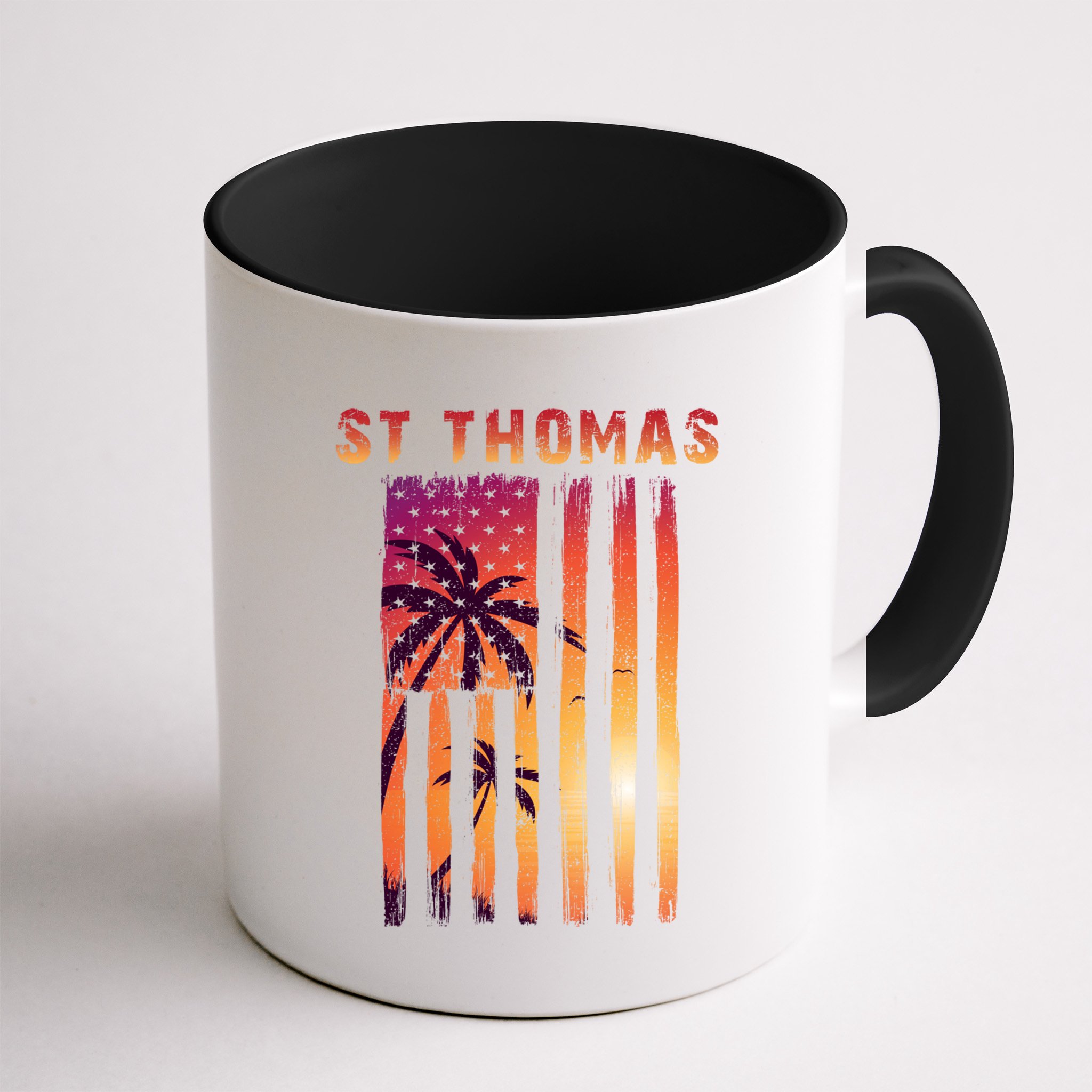 Vintage St Thomas Us Virgin Islands Patriotic Flag Gift Mug
