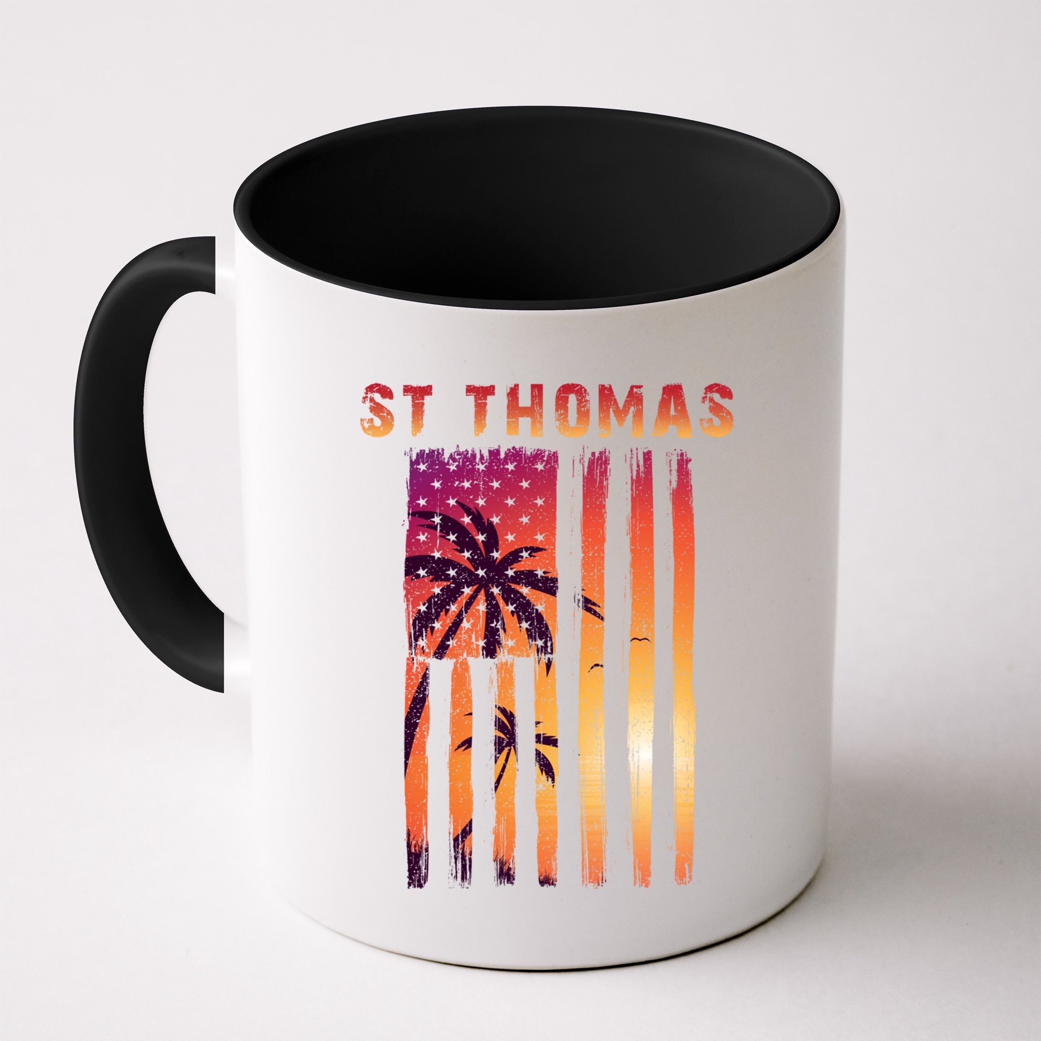 Vintage St Thomas Us Virgin Islands Patriotic Flag Gift Mug