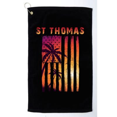 Vintage St Thomas Us Virgin Islands Patriotic Flag Gift Golf Towel