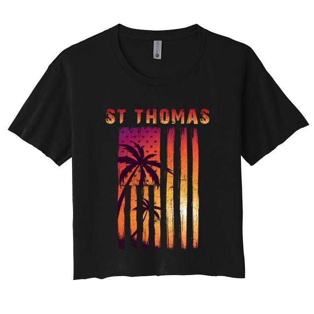 Vintage St Thomas Us Virgin Islands Patriotic Flag Gift Crop Top