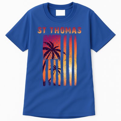 Vintage St Thomas Us Virgin Islands Patriotic Flag Gift Tall T-Shirt
