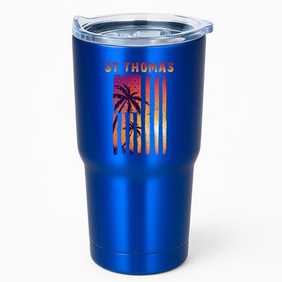 Vintage St Thomas Us Virgin Islands Patriotic Flag Gift Tumbler
