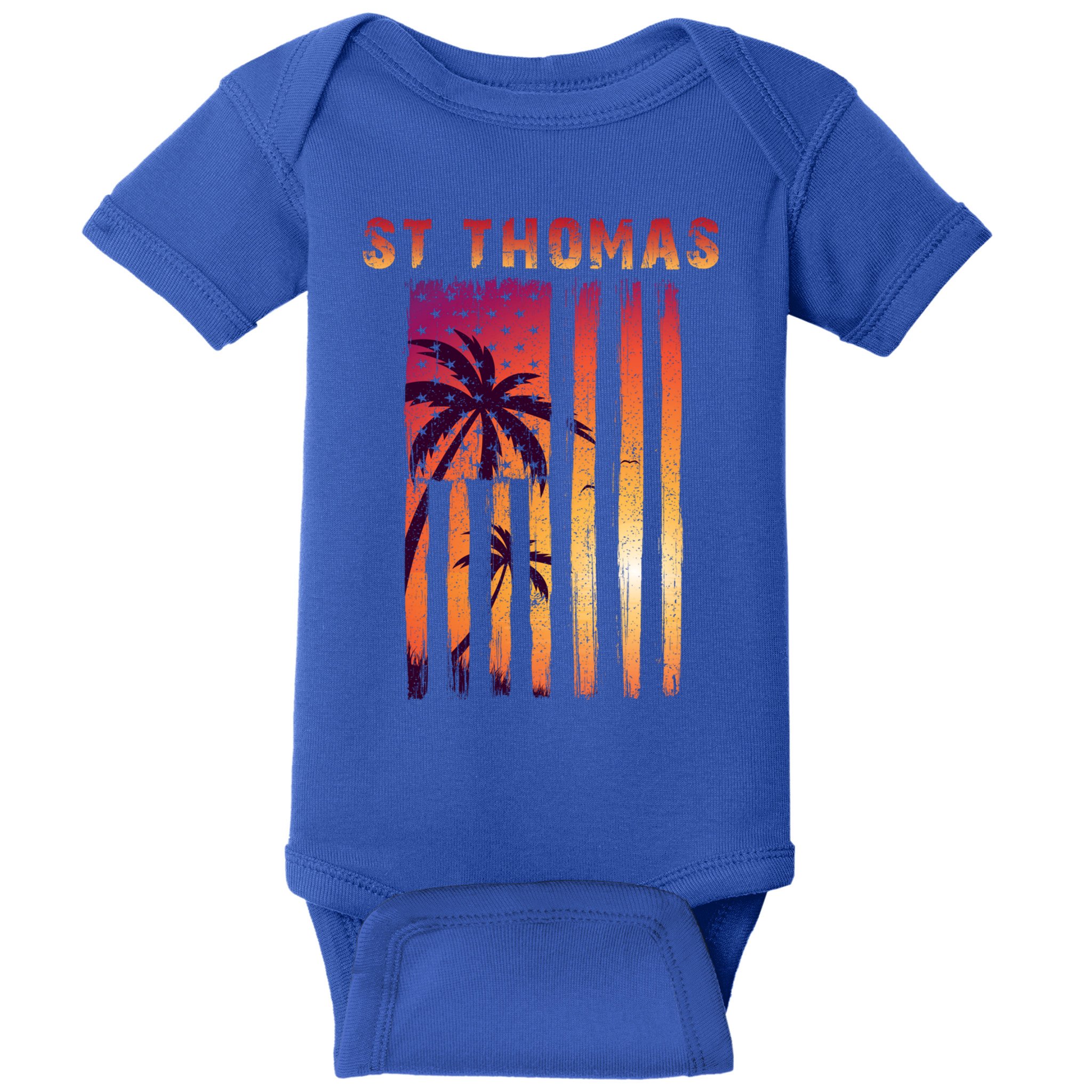 Vintage St Thomas Us Virgin Islands Patriotic Flag Gift Baby Bodysuit