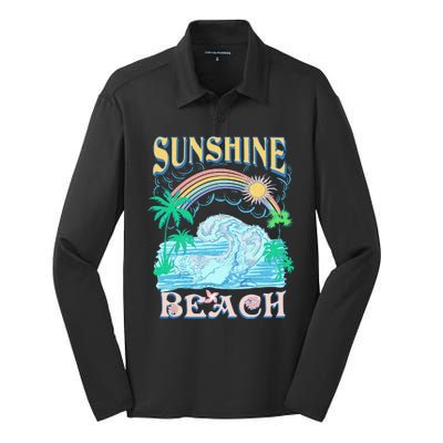 Vintage Summer Time Sunshine Beach Silk Touch Performance Long Sleeve Polo