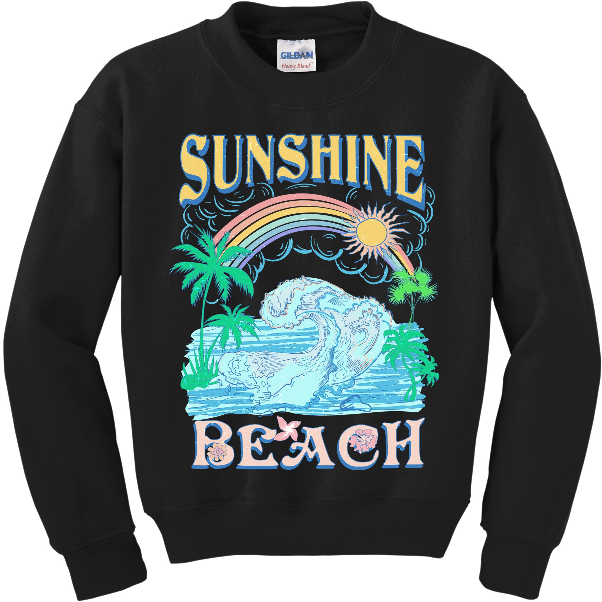 Vintage Summer Time Sunshine Beach Kids Sweatshirt
