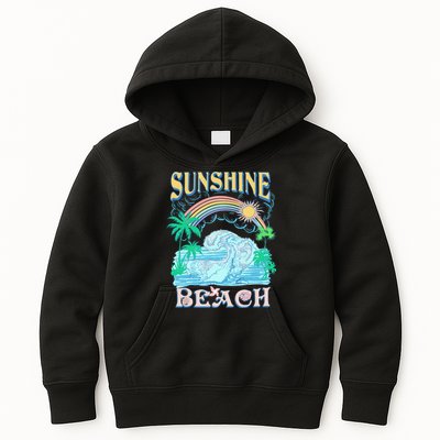Vintage Summer Time Sunshine Beach Kids Hoodie