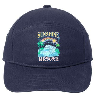 Vintage Summer Time Sunshine Beach 7-Panel Snapback Hat