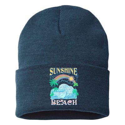 Vintage Summer Time Sunshine Beach Sustainable Knit Beanie