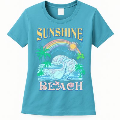 Vintage Summer Time Sunshine Beach Womens T-Shirt